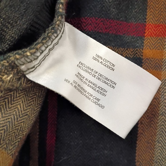 ORVIS Heavyweight Flannel Shirt Mens 2XL Brown Plaid Shacket 4 Pockets Big Bear - Picture 6 of 10